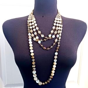 Dual Transparent Beaded Necklaces OS